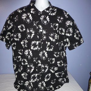 Men's Holton Black White Floral Short Sleeve Pocket Shirt 3XL NWOT